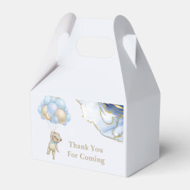 Cute Teddy Bear Blue Gold Abstract Thank You Geschenkschachtel