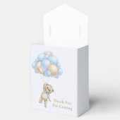 Cute Teddy Bear Blue Gold Abstract Thank You Geschenkschachtel (Geöffnet)
