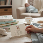 Cute Teddy Bear Books for Baby Shower Insert Card