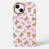 Cute Teddy bear & Bow iPhone 14 Case 🧸 (Rückseite)