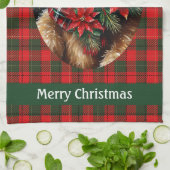 Cute Teddy Bear Christmas Add Name Mom Grandma Geschirrtuch (Gefaltet)