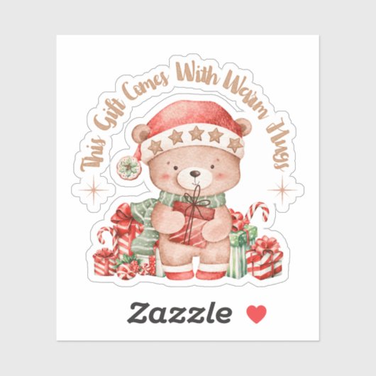Cute Teddy Bear Christmas Sticker (Blatt)