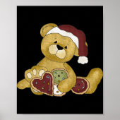 Cute Teddy Bear Christmas T Shirt Poster (Vorne)