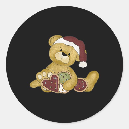 Cute Teddy Bear Christmas T Shirt Runder Aufkleber (Vorderseite)