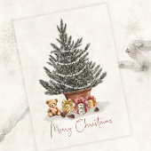 Cute Teddy Bear Christmas Tree Card Karte