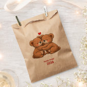 Cute Teddy Bear Couple in Love – Embroidered Style Geschenktütchen (Ausgeschnitten)
