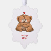Cute Teddy Bear Couple in Love Ornament Karte (Linke Ecke)