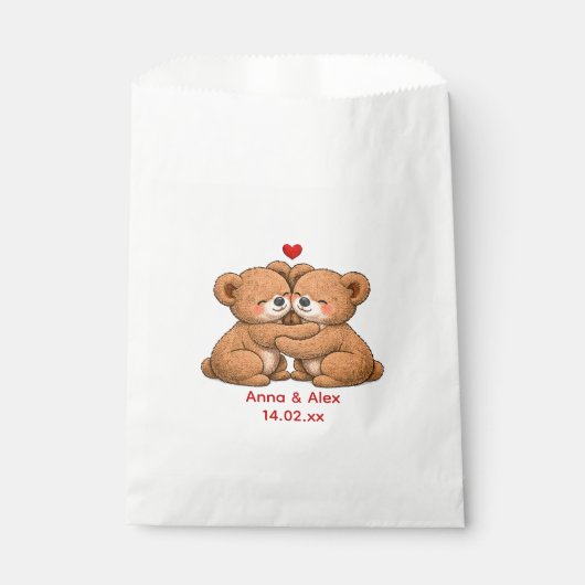 Cute Teddy Bear Couple Wedding  Geschenktütchen (Vorderseite)