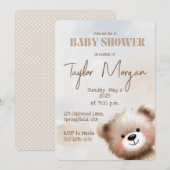 Cute Teddy Bear  Einladung (Vorne/Hinten)