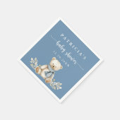 Cute Teddy Bear Festive Winter Baby Shower Serviette (Ecke)