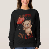 Cute Teddy Bear Floating Hearts Sweatshirt (Vorderseite)