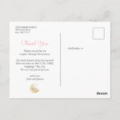 Cute Teddy Bear Gingham Girl Birth Announcement Postkarte (Rückseite)