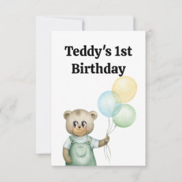 cute teddy bear green background dankeskarte