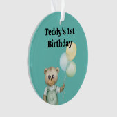 cute teddy bear green background ornament (Vorderseite)