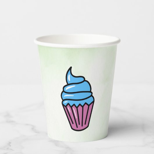 cute teddy bear green background pappbecher (Rückseite)