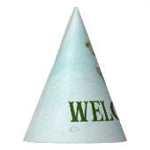 cute teddy bear green background partyhütchen (Links)