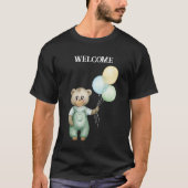 cute teddy bear green background T-Shirt (Vorderseite)