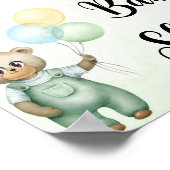 Cute teddy bear green wallpaper poster (Ecke)