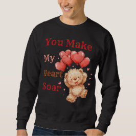 Cute Teddy Bear Heart Balloons Sweatshirt