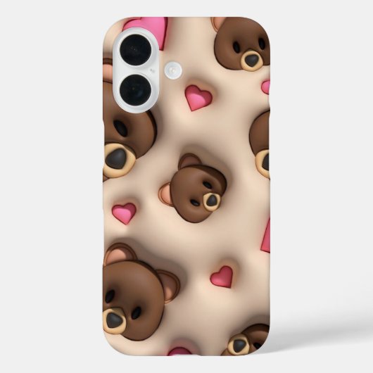Cute Teddy Bear Heart iPhone Sticker Case-Mate iPhone Hülle (Rückseite)