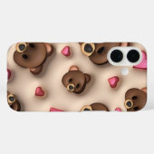 Cute Teddy Bear Heart iPhone Sticker Case-Mate iPhone Hülle (Rückseite (Horizontal))