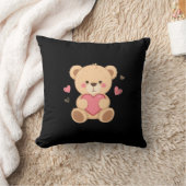Cute Teddy Bear Holding Heart – love Kissen (Decke)