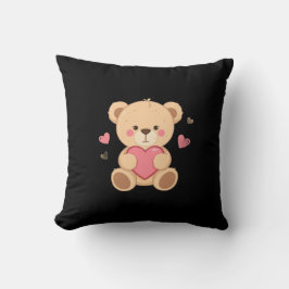 Cute Teddy Bear Holding Heart – love Kissen