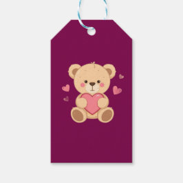 Cute Teddy Bear Holding Heart – Valentine Love Ill Geschenkanhänger