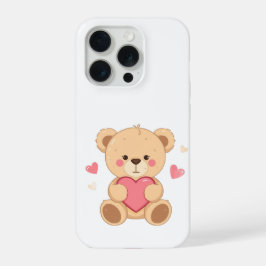 Cute Teddy Bear Holding Heart – Valentine Love Ill iPhone 15 Pro Hülle