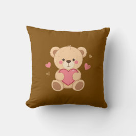 Cute Teddy Bear Holding Heart – Valentine Love Ill Kissen