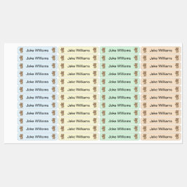 Cute Teddy Bear Kids' Name Clothing School Labels Etiketten