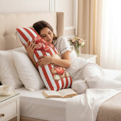 Cute Teddy Bear Love Heart Balloons Red White Seitenschläferkissen