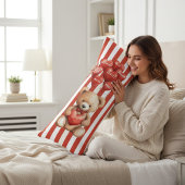 Cute Teddy Bear Love Heart Balloons Red White Seitenschläferkissen