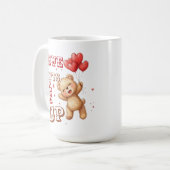 Cute Teddy Bear Love Lifts Mug Kaffeetasse (Vorderseite Links)