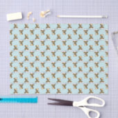 Cute Teddy Bear on a Cloud Blue Bow Tie Seidenpapier (Handwerk)