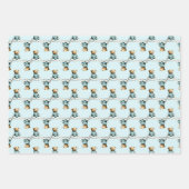 Cute Teddy Bear on a Cloud Blue PJs Geschenkpapier Set (Vorderseite 2)