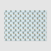 Cute Teddy Bear on a Cloud Blue PJs Seidenpapier (Vorderseite)