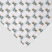 Cute Teddy Bear on a Fluffy Cloud Blue PJs Seidenpapier (Ausschnitt)