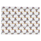 Cute Teddy Bear on a Fluffy Cloud Purple PJs Große Geschenktüte (Rückseite)