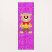 Cute Teddy Bear on Pink Geometric  Yogamatte (Rückseite)