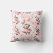 Cute Teddy Bear Pastell Pink Wasserfarbe Kissen (Rückseite)