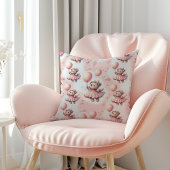 Cute Teddy Bear Pastell Pink Wasserfarbe Kissen