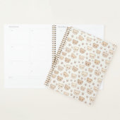 Cute Teddy Bear Pattern Notebook Cover Background Planer (Anzeige)