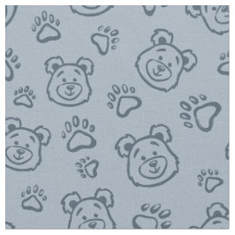 Cute Teddy Bear Paws Boho Boy Baby Kids Blue Stoff