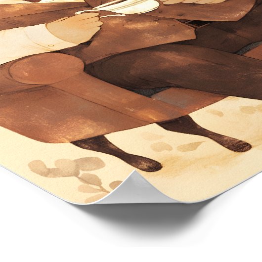 Cute Teddy Bear Poster | Baby Boy Nursery Print (Ecke)