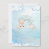 Cute Teddy Bear Raimbow Clouds Einladung (Rückseite)