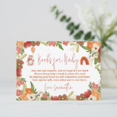 Cute teddy bear rainbow books for baby shower begleitkarte (Stehend Vorderseite)