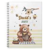Cute teddy bear school notebook with jar of honey Notizblock (Vorderseite)