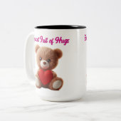 Cute Teddy Bear Valentine Zweifarbige Tasse (Vorderseite Links)
