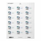 Cute Teddy Bear With Umbrella Boy Baby Shower Adressaufkleber (Vorne)